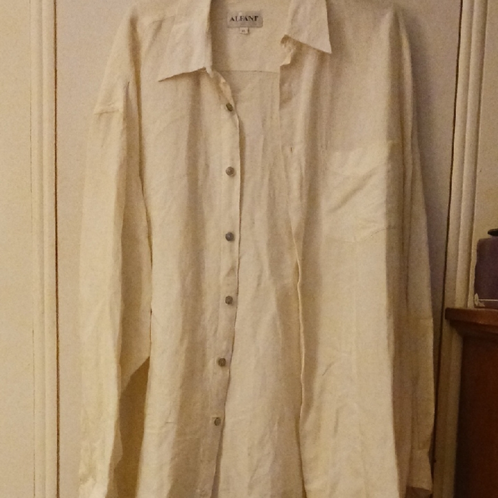 Alfani Off-White Button-Up Shirt